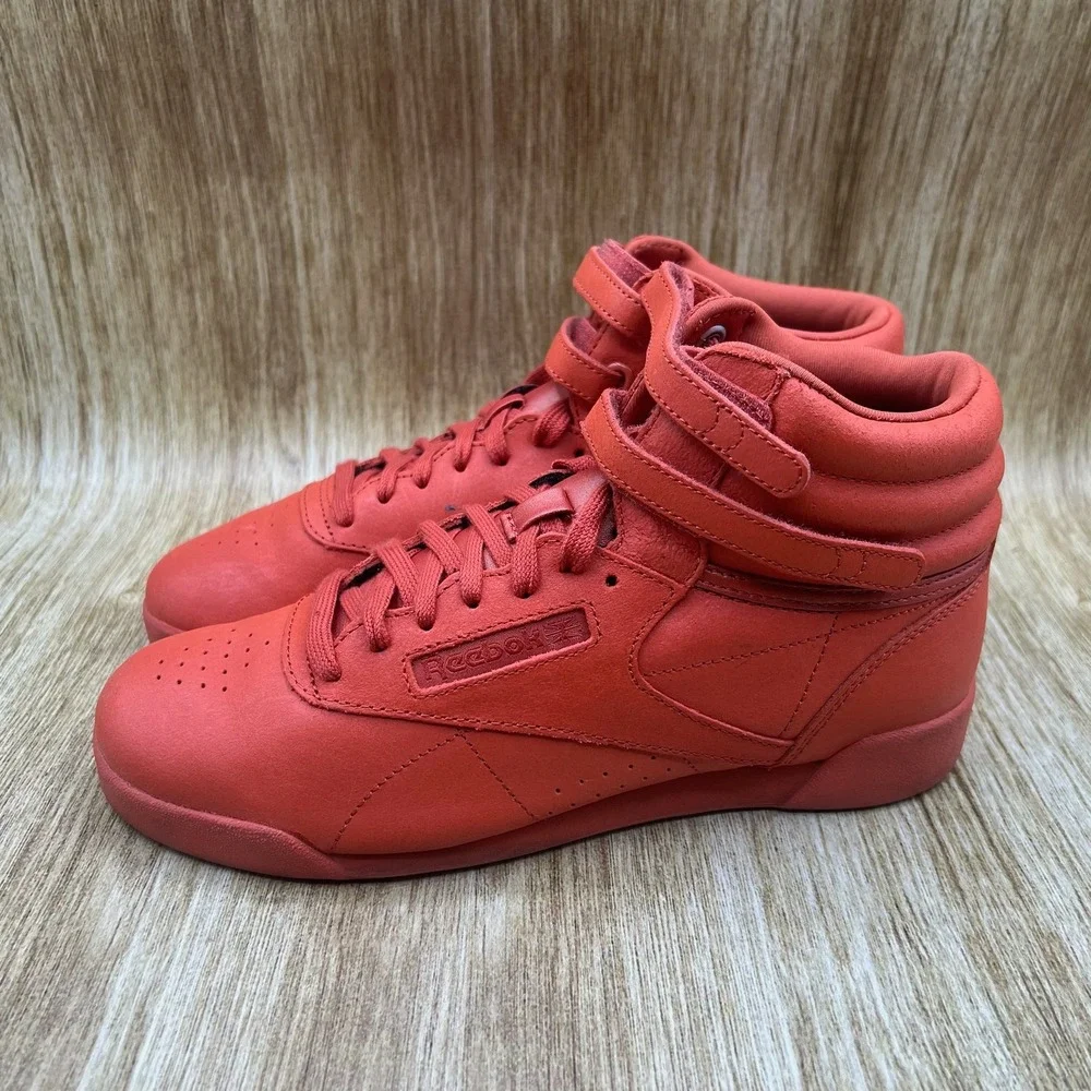 Reebok Freestyle Hi Women's Size 7 Athletic High Top Sneaker Orange Shoes CN5540